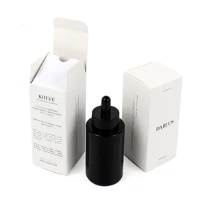 Yilucai özel küçük beyaz katlanır kozmetik cilt bakımı uçucu yağ şişesi hediye ambalaj kutusu ile oluklu Insert