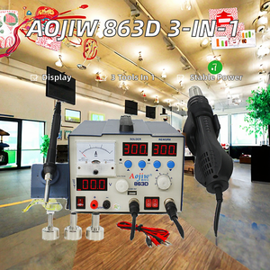Stazione di Saldatura e Smontaggio 3-in-1 Aojiw 863D con Pistola ad Aria Calda, Alimentatore DC Regolabile 2A, Materiale ABS <span class=keywords><strong>per</strong></span> Riparazione Telefoni Cellulari <span class=keywords><strong>iPhone</strong></span> - Product Image 2