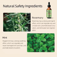 Huile essentielle d'extrait de plantes, marque privée, traitement capillaire, croissance nourrissante, romarin, menthe, huile essentielle capillaire pure naturelle biologique