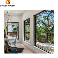 GS Marcos de aleación de aluminio de estilo europeo Ventanas de vidrio transparente fijas