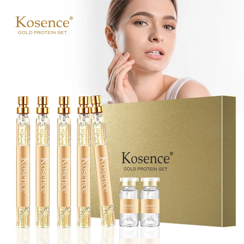 Kosence Wholesale korean Protein lifting Thread 24k gold collagen serum set with protein line