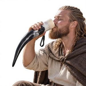 High Quality Handmade Viking Medieval <b>Drinking</b> <b>Horn</b> Waterproof Polished Natural <b>Horn</b> From India Unique Animal Style FAIZA CRAFT - Product Image 1