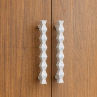 SAIDKOCC Carla White 28x5.2x3cm Poignée de porte en marbre naturel, accessoires de quincaillerie modernes et minimalistes pour armoire, commode et coiffeuse