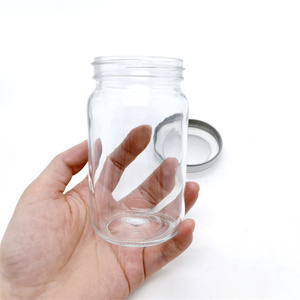 8 Oz Rõ Ràng Thủy Tinh Miệng Rộng Nền Kinh Tế Lọ 16 Oz Glass Mayo Lọ 4 Oz Lọ Thủy Tinh Với Kim Loại Màu Trắng Đóng Cửa - Product Image 6