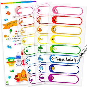 Etiquetas para Biberones para Guardería, Autolaminables, Etiquetas Impermeables para Escribir Nombres, Pegatinas <span class=keywords><strong>de</strong></span> Diferentes Tamaños y Colores - Product Image 1