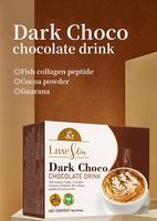 Boisson au chocolat noir riche en café et cacao, enrichie en peptides de collagène de poisson et extraits végétaux