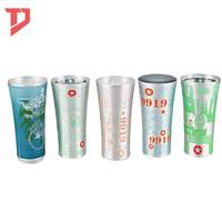 Logo personnalisé couleur fête petite taille couleur changeante tasse en aluminium bière tasse en métal réutilisable mup en aluminium