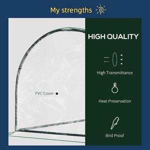 بيت أخضر صغير ، نفقي محمول ، مع باب سحاب ملفوف ، مقاوم للأشعة فوق البنفسجية ، من الدفيئة ، شفاف - Product Image 3