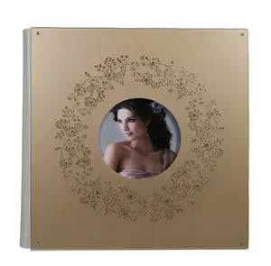 Album Photo scrapbook rechargeable 50 pages, couleur or, en acrylique, pour mariage, scrapbook