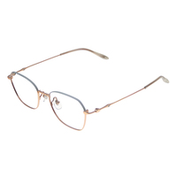 Monturas de Gafas Ópticas Geométricas Modernas de Titanio IP en Dos Tonos, Oro Rosa Brillante, para Mujer, OEM ODM