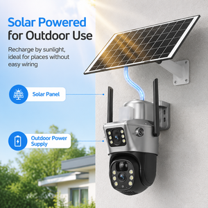 Precio de Fábrica Cámara Solar 4G de Seguridad Exterior con Detección Humana por IA V380, Doble Lente, Visión Nocturna, Almacenamiento en la Nube y Panel Solar - Product Image 5