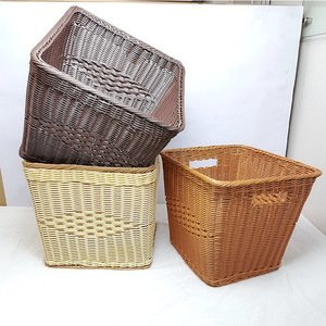 Woven Laundry Basket Rectangle <b>Storage</b> Basket For Bathroom Toy Organizer Household Use - Product Image 1