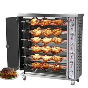 Plusieurs spécifications disponiblesGril rotatif pour poulet de grande capacitéChauffage gaz/électriqueMachine à griller pour poulet vendre