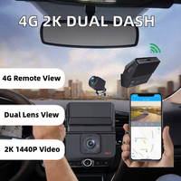 Caméra embarquée 2K 4G GPS WiFi double objectif avec rétroviseur, ADAS, DMS, pour flotte de véhicules