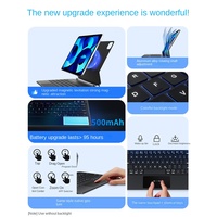 Casing Keyboard Ajaib Magnetik Baru dengan Trackpad Multi-Touch untuk iPad Pro 11/10.9/12.9/13 inci, Nirkabel BT, Backlit, USB-C, Desain Ramping