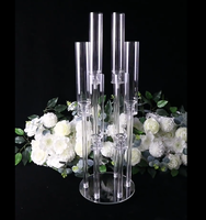 Candélabres de mariage en acrylique à 6 têtes, centres de table, supports à fleurs, décoration pour événements et fêtes
