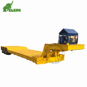Semi-remorque utilitaire à <span class=keywords><strong>chargement</strong></span> frontal en acier, porte-excavatrice, à col <span class=keywords><strong>de</strong></span> cygne détachable, type lowboy à plateau bas - Product Image 2