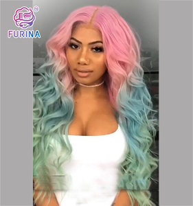 Ombre ondulata lunga sintetica resistente al calore <span class=keywords><strong>parrucchino</strong></span> frontal del merletto di cosplay parrucche <span class=keywords><strong>per</strong></span> le donne nere - Product Image 1
