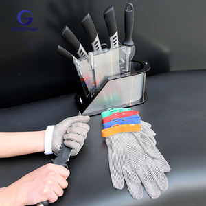 Guantes de carnicero resistentes a cortes de acero inoxidable SS316L, malla de malla, guante de seguridad de tejido liso, servicio de procesamiento de soldadura tejida - Product Image 3