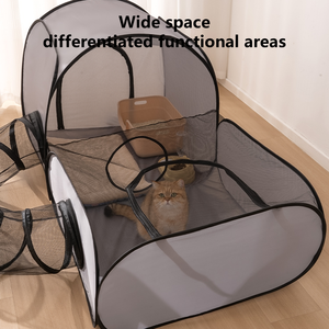 All'ingrosso interni traspiranti lati morbidi pieghevoli piccoli animali Cat Playpen con Tunnel Surround - Product Image 2