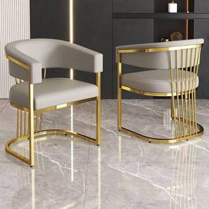 Silla de Comedor Moderna de Metal de Lujo K para Hotel, Oficina, Salón de Belleza, Recepción, para Clientes de Salón de Uñas, Aplicación de Maquillaje - Product Image 3