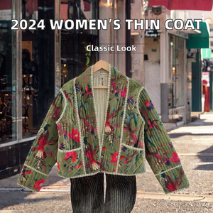 <b>Women</b> Vintage Waterproof Quilted <b>Velvet</b> <b>Jacket</b> Open Front Coat with Pockets Long Sleeve Casual Outerwear - Product Image 2
