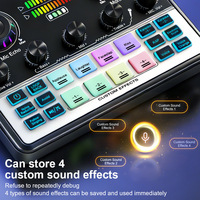 Tarjeta de Sonido V8S Pro para Estudio de Grabación con Interfaz de Audio para Teléfono, Admite 4 Efectos de Sonido Personalizados, Mezclador Compatible con TikTok y Zynn