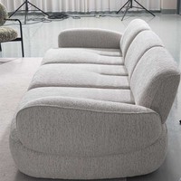 En stock en gros Milan Creative Salon Hôtel Furntiue Rangée droite Dossier Trois Places Escargot Canapé