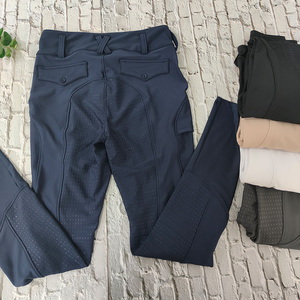 Pantaloni da Equitazione Aderenti da Donna di Alta Qualità con Bottone e Grip Integrale in Silicone per Ippica e Corsa - Product Image 5