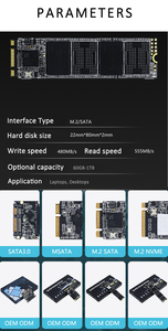 Pabrik Nandstor Grosir SSD Internal M.2 NGFF 2242 64GB-2TB untuk Desktop M.2 SATA III 2280 Solid State Drive Internal - Product Image 3