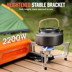 موقد غاز محمول صغير للتخييم في الهواء الطلق والاستخدام في حالات الطوارئ والمشي لمسافات طويلة والشواء - Product Image 6