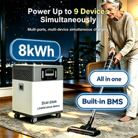 Centrale Électrique Domestique pour Générateur Solaire Portable 8000W, Générateurs Solaires Tout-en-un avec Batterie au Lithium Intégrée