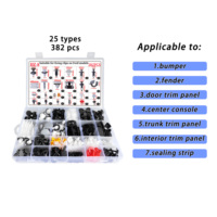 Kit de 382 attaches de fixation universelles en plastique pour pare-chocs et garnitures de pare-boue, compatible avec tous les véhicules