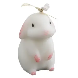 Hot Selling Cute Cartoon Decorative White Animal Rabbit Shape Scented Candle Indoor Room Scented Candle