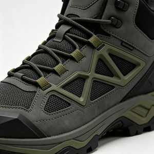 Bottes de randonnée mi-montantes personnalisées ODM/OEM pour l'extérieur, avec cadre triangulaire creux, maille respirante, embout anti-collision et semelle robuste antidérapante - Product Image 3