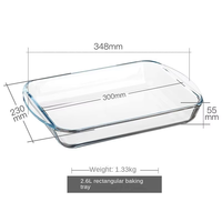 Plat à four en verre trempé, compatible four et micro-ondes, plaque de cuisson rectangulaire en verre, casseroles en verre pour la cuisine