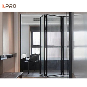Nhôm kính nhôm bi gấp cửa trượt Bifold cửa cho biệt thự Patio cửa đôi kính nhôm thép không thấm nước hiện đại - Product Image 5