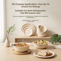 Assiettes en papier biodégradables écologiques en bagasse de canne à sucre pour dîner de fête, assiettes jetables à 3 compartiments
