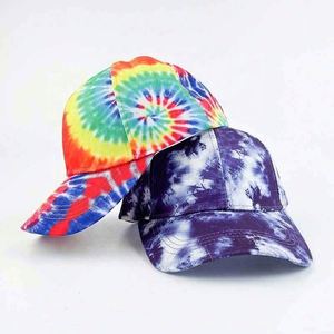 Nueva Gorra de Béisbol con Estampado Tie-Dye, Estilo Hip Hop, con Parches de Colores y Graffiti, Visera Protectora Solar con Degradado de Color - Product Image 1