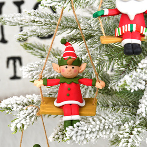 Factory Wholesale Small Indoor <b>Christmas</b> Ornament <b>Decorations</b> Claydough Santa Snowman <b>Elf</b> Pendant in Box - Product Image 2