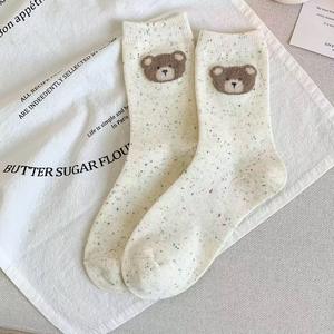 3 डी प्यारा धनुष महिलाओं के मोजे लंबे ट्यूब कपास के ढेर - Product Image 3