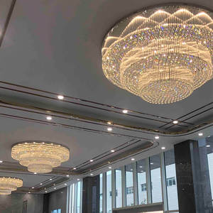 Khách sạn đương đại chiếu sáng hiện đại tiệc hội trường lớn Led vàng K9 Đèn Chùm Pha Lê cho biệt thự tiền sảnh lớn sang trọng Vòng đèn chùm - Product Image 3