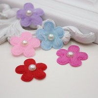 Applique florale en polyester écologique motif fleur de prunier, 2,5 cm (1 pouce), pour couture DIY, garniture, vêtements de poupée, textile de maison, Chine, livraison en 7 jours