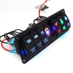แผงสวิตช์โยก 6 ช่องยี่ห้อ Yuhe - บล็อกสวิตช์แบบกด 12V/24V สำหรับเรือ พร้อมเบรกเกอร์วงจร (ไฟ LED แสดงสถานะ) สวิตช์โยก - Product Image 5