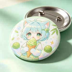 Badge personnalisé en fer blanc lenticulaire, épingle métallique, impression offset de logo en gros pour cadeaux promotionnels d'entreprise - Product Image 4