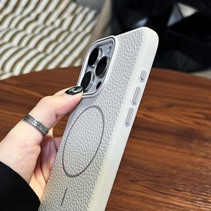 Funda Magnética Simple Retro de TPU y Cuero para 18 Pro Max 17 16 15 14 13, Antihuellas, Antigolpes, Cubierta Trasera de Silicona, Estilo INS - Product Image 4