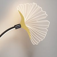 Nouvelle applique murale 2026 à spectre complet pour le soin des yeux, lampe murale LED nordique en forme de fleur de Ginkgo pour la décoration de chambre et de salon