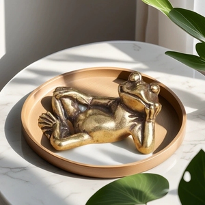 Patung Katak Hewan Kuningan Mini Retro LUCKY, Ornamen Lucu untuk Rumah atau Kantor, Patung Dekoratif yang Indah - Product Image 5