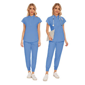 42015 Uniformes médicaux tissés personnalisés et confortables avec col zippé, tailles plus, pantalons de travail pour le personnel médical - Product Image 5