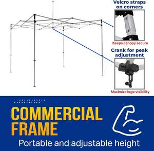 Tente Pop-Up <span class=keywords><strong>10x10</strong></span> en Tissu Oxford Imperméable Personnalisable Robuste pour Événements Publicitaires – Auvent Personnalisé avec Logo - Product Image 5